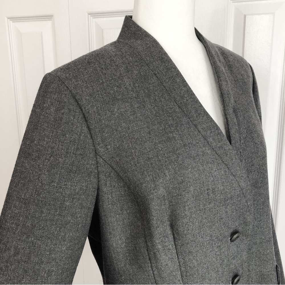 Pendleton Gray 100% Virgin Wool Collarless Three … - image 5